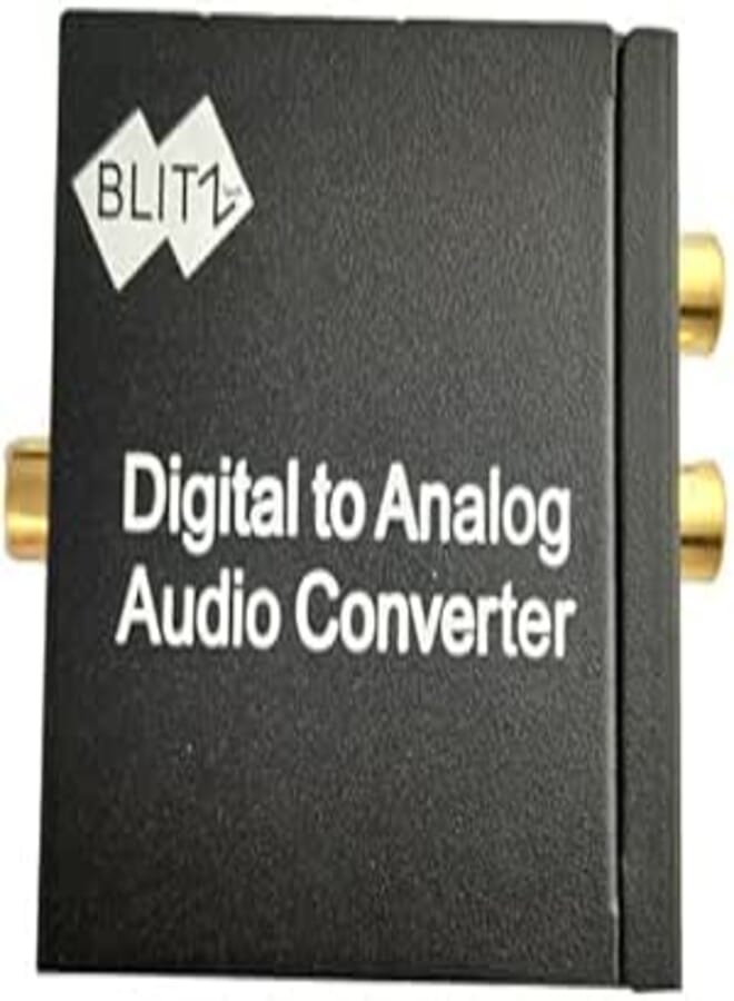 BLITZ Digital Audio Optical to Analog RCA Converter – Supports 5.1CH Surround Sound, 24-Bit/192kHz DAC for Home Theater, Soundbar, TV & Gaming Systems – SPDIF/TOSLINK Compatible